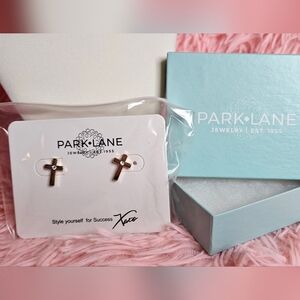 Park Lane Rose Gold Cross Studs